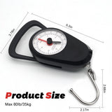 2PC Portable Luggage Weight Scale with Hook & Drawstring Bags, Fishing Hanging Scale Mechanical Kitchen, Multi - Purpose Travel Suitcase Scale with Tape Measure (80 Lbs)