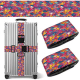 2PC,Colorful Crowd Luggage Strap 1.97 x 70.84 inch Abstract People Illustration Adjustable Suitcase Belt Vibrant Travel Accessory Durable Nylon Baggage Identifier for Creative Travelers