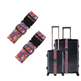 2PC,Colorful Crowd Luggage Strap 1.97 x 70.84 inch Abstract People Illustration Adjustable Suitcase Belt Vibrant Travel Accessory Durable Nylon Baggage Identifier for Creative Travelers