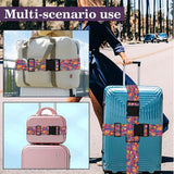 2PC,Colorful Crowd Luggage Strap 1.97 x 70.84 inch Abstract People Illustration Adjustable Suitcase Belt Vibrant Travel Accessory Durable Nylon Baggage Identifier for Creative Travelers