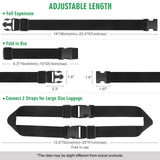 2PCS 22 inch Add a Bag Luggage Straps for Suitcase, Adjustable Suitcase Strap, Travel Accessories Travel Attachment for Connecting Two Suitcases or Smaller Packages Together - Black