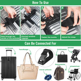 2PCS 22 inch Add a Bag Luggage Straps for Suitcase, Adjustable Suitcase Strap, Travel Accessories Travel Attachment for Connecting Two Suitcases or Smaller Packages Together - Black