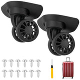 2Pcs Luggage Suitcase Wheels,Only Compatible with DELSEY 24 Inch Checked-Medium ,luggage wheels replacement with Screws/screwdriver,360° Rotation Spinner Wheel,Mute Double Row Swivel Wheel(Black)