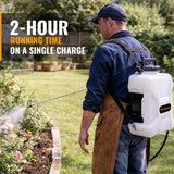 3 Gallon Lawn Garden Sprayer Compatible with DeWalt 20V MAX Battery, Backpack Pump Sprayer with 2.0Ah Battery, 7 Nozzles, Adjustable Pressure,Translucent Tank for Spraying, Watering, Weeds, Cleaning