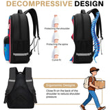 3 - in - 1 Gamer Backpack Set for Boys Teens - 16.5 Inch Large Capacity Video Game Bookbag with Insulated Lunch Bag & Sturdy Pencil Pouch, Fits Laptop/Textbooks, Ideal for Elementary Middle High College