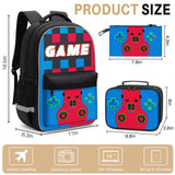 3 - in - 1 Gamer Backpack Set for Boys Teens - 16.5 Inch Large Capacity Video Game Bookbag with Insulated Lunch Bag & Sturdy Pencil Pouch, Fits Laptop/Textbooks, Ideal for Elementary Middle High College