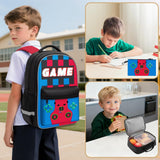 3 - in - 1 Gamer Backpack Set for Boys Teens - 16.5 Inch Large Capacity Video Game Bookbag with Insulated Lunch Bag & Sturdy Pencil Pouch, Fits Laptop/Textbooks, Ideal for Elementary Middle High College