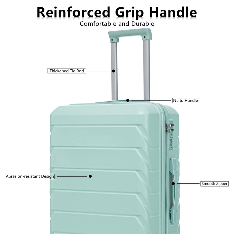3 Luggage Sets, ABS Hardshell Durable Lightweight Spinner Wheels with Combination Lock