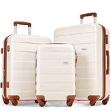 3 Luggage Sets, Durable Lightweight Hardshell Spinner Wheels with Combination Lock