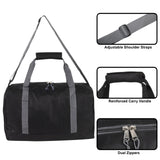 30 Liter, 17 Inch Canvas Duffle Bags for Men and Women – Travel Weekender Overnight Carry - On Shoulder Duffel Tote Bags (Black)