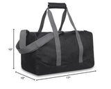 30 Liter, 17 Inch Canvas Duffle Bags for Men and Women – Travel Weekender Overnight Carry - On Shoulder Duffel Tote Bags (Black)