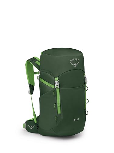 Osprey Jet 28L Kid's Hiking Backpack, Green Canopy