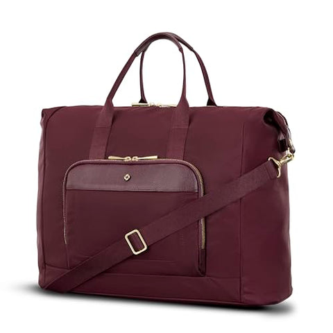 Samsonite Mobile Solution 2 Duffle Bag - Travel & Work Carry-On with Padded Laptop Sleeve, Front Organizer Pocket, Removable Crossbody Strap, StackIt™ Strap, Business & Leisure Travel Bag - Merlot