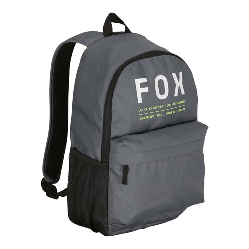 Fox Racing Clean Up Backpack, Slim Everyday School & Street Bag with Laptop Sleeve, Water Bottle Pocket & Adjustable Straps, Graphite Grey