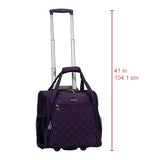 Rockland Melrose Upright Wheeled Underseater Carry-On Luggage, Purple, 15-Inch