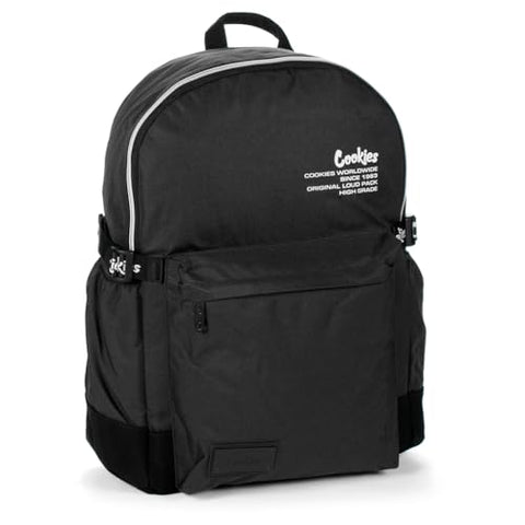 Cookies Off The Grid Smell Proof Backpack – Odor Proof Travel Backpack with Laptop Sleeve, Multiple Pockets, 24.5L Capacity – Durable School, Gym, Work, Office & Everyday Streetwear Bag - Black