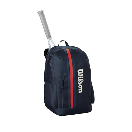 WILSON 2025 Team Tennis Backpack - Navy/Red, Holds up to 2 Rackets