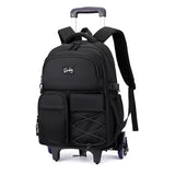 ETAISHOW Rolling Backpack for Boys with Wheels Roller Backpack Wheeled School Bag for Teen Boys Black
