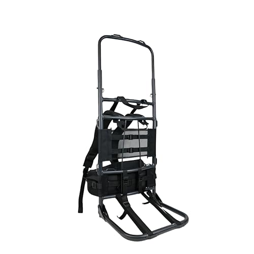 ZRSCHYG Hunting External Pack Frame with Rain Cover, Adjustable Straps, External Frame Backpack for Heavy Loads - Hunting, Backpacking, Tactical Use, (black)