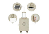 French Connection St. Martin Carry-On Luggage with Cup Holder/USB Ports, Whitecap Gray