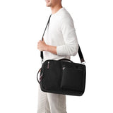Fossil Men's Buckner Fabric Medium Convertible Travel Backpack and Briefcase Messenger Bag, Black, (Model: MBG9519001)