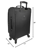 Dejuno Oslo 3-Piece Lightweight Expandable Spinner Luggage Set - Black