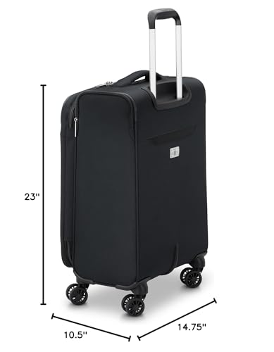 DELSEY PARIS Sky Max 2.0 Softside Expandable Luggage with Spinner Wheels, Black, 2-Piece Set (21/Duffle)