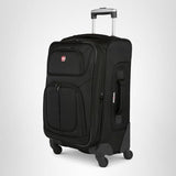 SwissGear Sion Softside Expandable Luggage – Carry-On Suitcase with 360 Degree Wheels & Retractable Handle – 21 Inch, Perfect for 1-3 Night Trips – Black