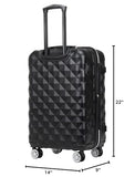 Kenneth Cole REACTION Diamond Tower Collection Lightweight Hardside Expandable 8-Wheel Spinner Travel Luggage, Black, 24-Inch Checked