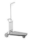 VEVOR Luggage Cart, 600 LBS Load Capacity, 3 Wheel Stainless Steel Bellman Cart, Valet Kart with Grey Carpeted Deck and Rubber Wheels, Ideal for Convention Centers, Hotels, Rental Properties, Silver