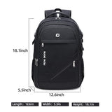 FENGDONG Durable Waterproof Travel Laptop Backpack 17.3 inch,Large College Backpack Bookbag for Men & Women Business Backpack with USB Charging Port and Headset Port Black