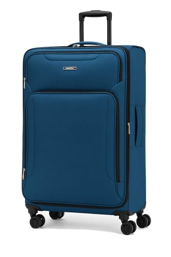 World Traveler Dejuno Jasper 28-Inch Lightweight Expandable Spinner Luggage - Navy