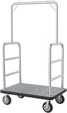 Heavy Duty Luggage Cart - Commercial Grade Hotel Luggage Trolley, Deluxe Rectangular Steel Bellman Cart with Platform for Hotels Use (Sliver - 42'' X 26'' X 70'')