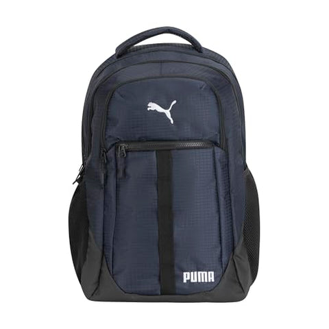 PUMA Strategy Ripstop Backpack with Padded Adjustable Straps, Laptop Sleeve & Water Bottle Pockets, New Navy, One Size