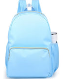 Cunno 1 Piece Nylon Backpack Kids School Backpack for Toddler Girls Boys Plain Waterproof Preppy Bookbags Travel for Student (Blue)