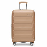 Traveler's Choice Pagosa Hardshell Expandable Luggage with Spinner Wheels, Latte Beige, 26-Inch Medium