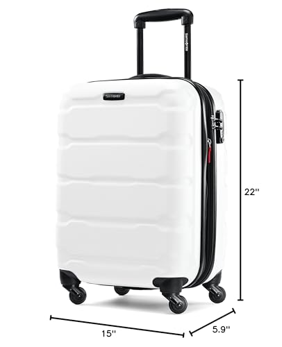 Samsonite Omni PC Hardside Expandable Luggage with Spinner Wheels, Carry-On 20-Inch, White