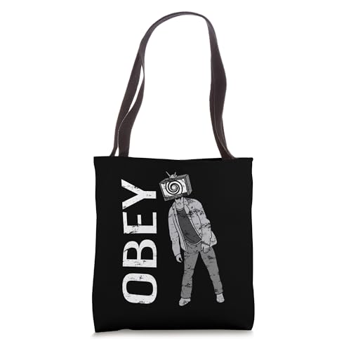 Obey TV Zombie Media Brainwashing Television Mind Control Tote Bag | Backpacks4Less
