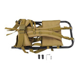 Deroanke Backpack Frame, 132lbs Capacity Aluminum Alloy Hiking/Hunting Pack Frame, External Frame Hiking Backpacks for Mountaineering, Camping (Khaki, 14.57 x 9.84 x 27.56 inch)