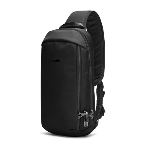 Pacsafe Vibe 325 10 Liter Anti Theft Sling Bag/Crossbody-Fits 13 inch Laptop Casual Daypack, Black, One Size