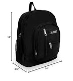Everest Double Main Compartment Backpack, Black, One Size