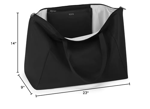 TUMI - Just In Case Tote - Foldable, Lightweight and Compact, Packable Travel Bag - Folds Into Included Pouch - Large, Black with Gunmetal Hardware