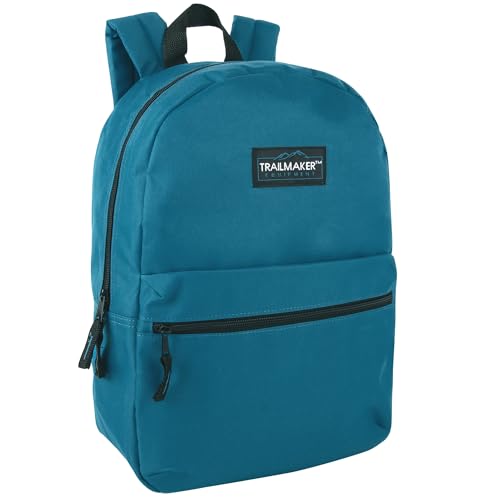 Trail maker Classic 17 inch Backpacks with Adjustable Padded Straps | School Backpacks for Girls, Boys (Blue)