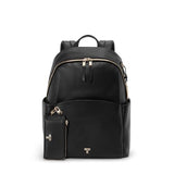 TUMI - Voyageur Raina Backpack - Women's Premium Leather Backpack - Everyday Bag with Phone Pocket & Laptop Compartment - Black, Light Gold Hardware