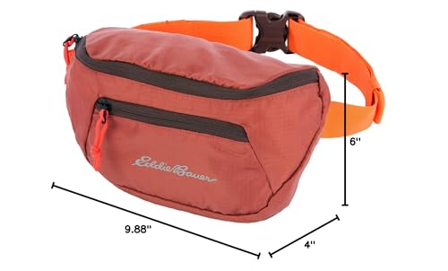 Eddie Bauer Stowaway Packable Waistpack | Sling | Fanny Pack | Travel | Foldable | Lightweight | Outdoor | 1L Ripstop Polyester - Maroon