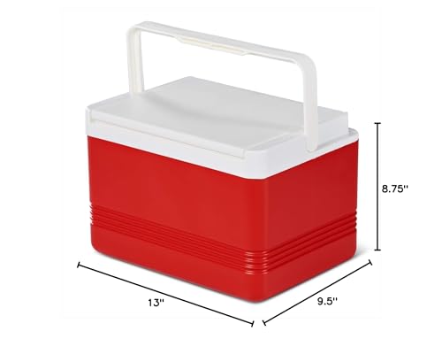 Igloo Legend 12 Cooler, Easy to-Clean, Stain and Odor Resistant Liner, 9 Quart Capacity, Perfect for Lunch at Work, Ballgames or Sharing Beverages with Friends, 13"H x 9.5"W x 8.75"D