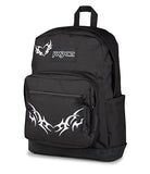 JanSport Right Pack Expressions Backpack – 15-inch Padded Laptop Compartment, Water Bottle Pocket, Utility Pocket with Flap, Cyber Sigil Black/Cream/Black