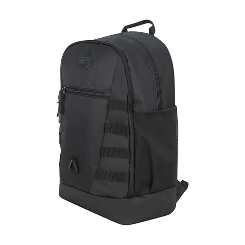 PUMA Fluid Backpack in Performance Airmesh with Laptop Sleeve & Padded Adjustable Straps, Black/Silver, One Size