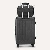 Amazon Basics 4-Piece Luggage Set, Hardside Suitcases with Spinner Wheels, 22" Carry On & 28" Checked, Tote Bag & Travel Bag, Black