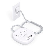 Travel Essentials, 22.5W/4.5A Flat Plug Power Strip, 6 Ft Extension Cord